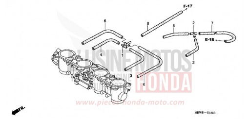 THROTTLE BODY (TUBING) CBR600FS2 de 2002